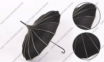 vintage style red and black umbrella