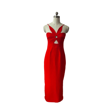 Womens Juniors Knit Maxi Dress Red