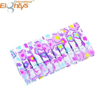 pattern of flower plastic printed clothes pegs