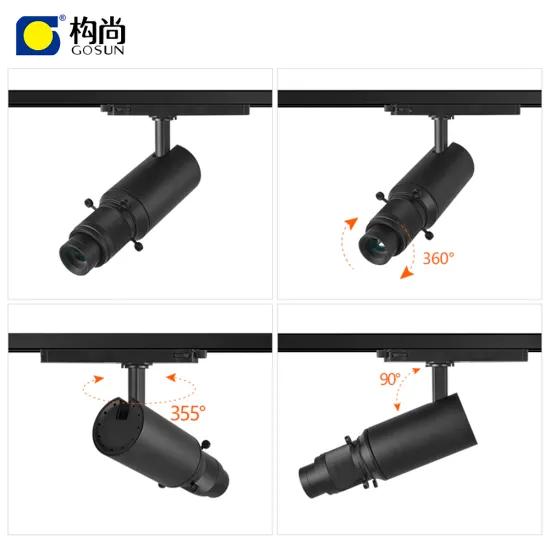 3 Phase 4 Wire Gallery Museum 20W LED Integrated Track Lighting - Dimmable Aluminum Contour Spotlight