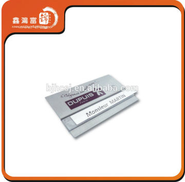 making square name badge with paper insert