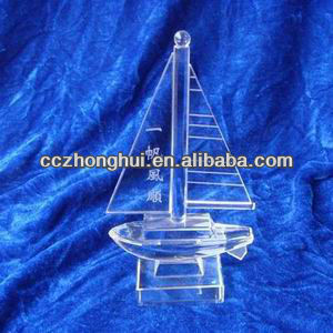 2016 fashionable crystal ship model