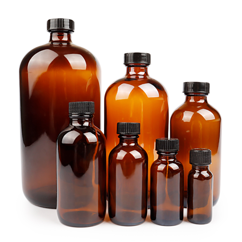 1000ml Amber Boston Glass Bottle 5