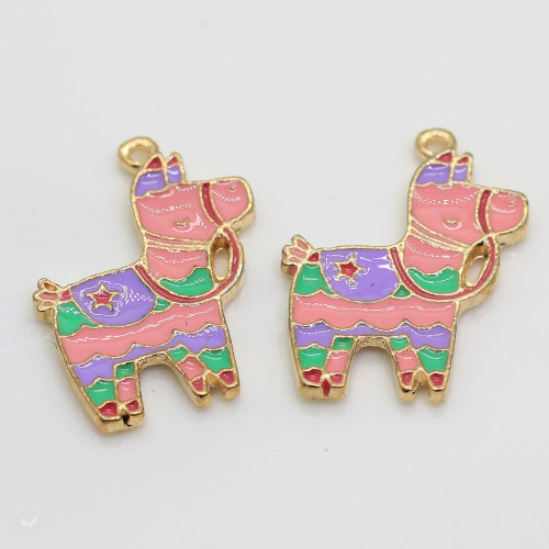Korean Love Enamel Color Heart Charms Pineapple Meteor Horse Cake Charms Accessories Earrings Pendant DIY
