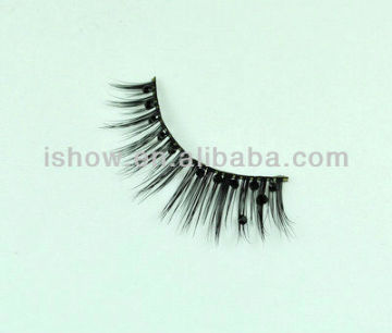 new style, high quality pure handmade real Siberian mink eyelash decorated wiht crystals