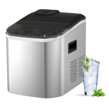 Stainless Steel Low Energy Ice Machine: 20kg/24hrs Large Capacity with Self-Priming Water Supply
