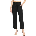 Women's Crop Linen Pants Elastic