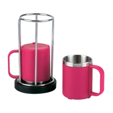 Stainless Steel and Plastic Coffee Mug Set
