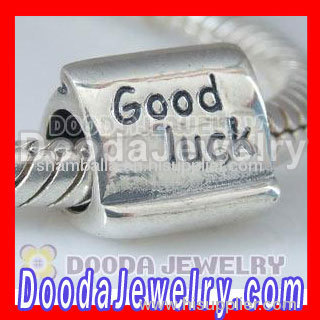 925 Sterling Silver European Jewelry Charms With Good Luck Letters Pandora Compatible 
