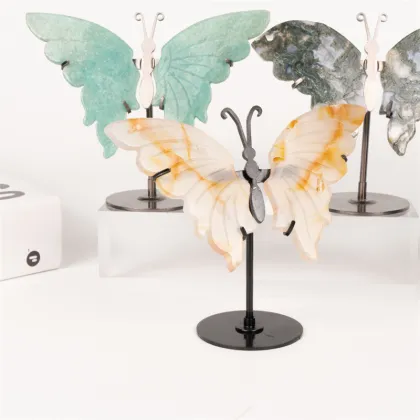 Wholesale Crystal Carving Butterfly Wings Healing Stones for Ornament