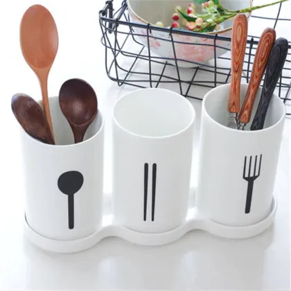 Ceramic Chopsticks Holders, 3 Pcs Cylinder Shape with Customized Logo