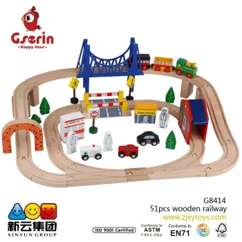 51pcs wooden railway train 2015 new China track toys