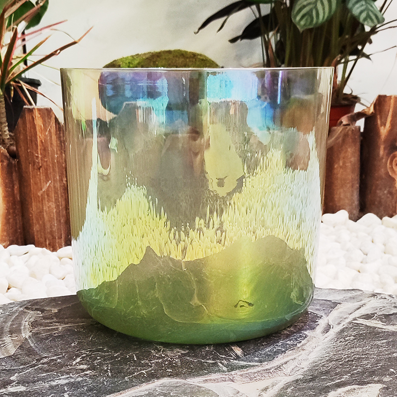 Deep Green Gradient Cosmic Crystal Singing Bowl