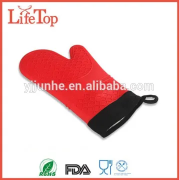 Professional Grade Flame Retardant Extra Long Silicone Oven Mitt with Cotton Liner