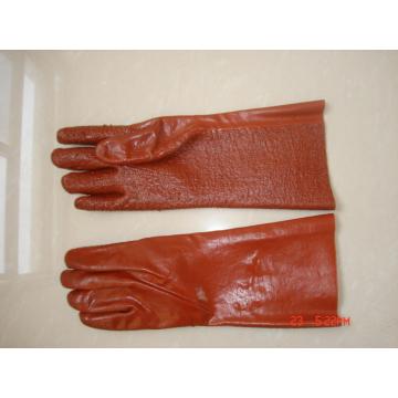 Guantes de forro de toalla de felpa resistente de PVC marrón