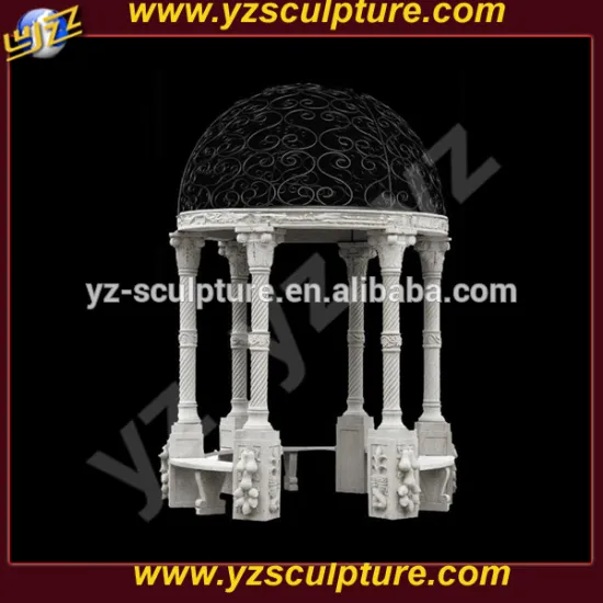 outdoor large hand carved white stone gazebo for sale