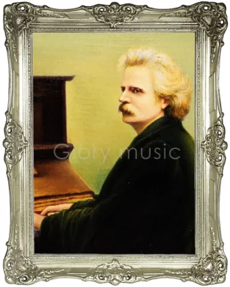 Oil Handmade Painting Portrait of Edvard Grieg