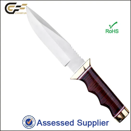 Leather Handle High Carbon Steel Straight Hunting Knife