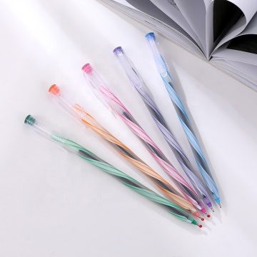 Custom Logo Colorful Striped Disposable Ballpoint Pens