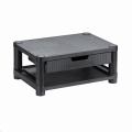 Two shelf new design adjustable plastic monitor riser with drawer