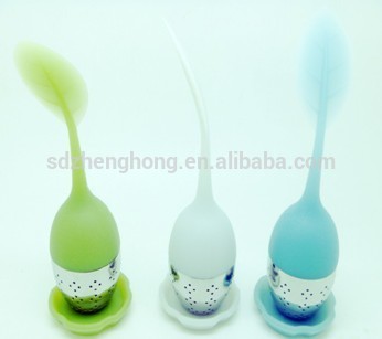 leaf shape eco-friendly wholesale food grade silicone tea infuser