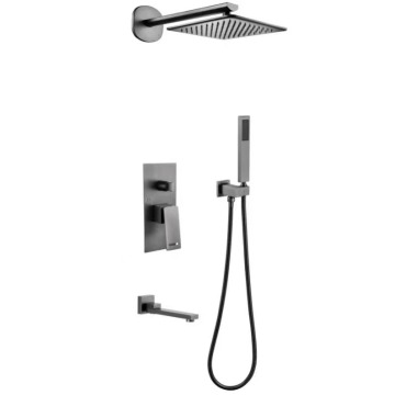 Concealed Shower Set Bathroom Mixer Set with Wall Mounted Combo Set 8 Inch Ceiling Rainfall Shower Head and Hand Held Shower