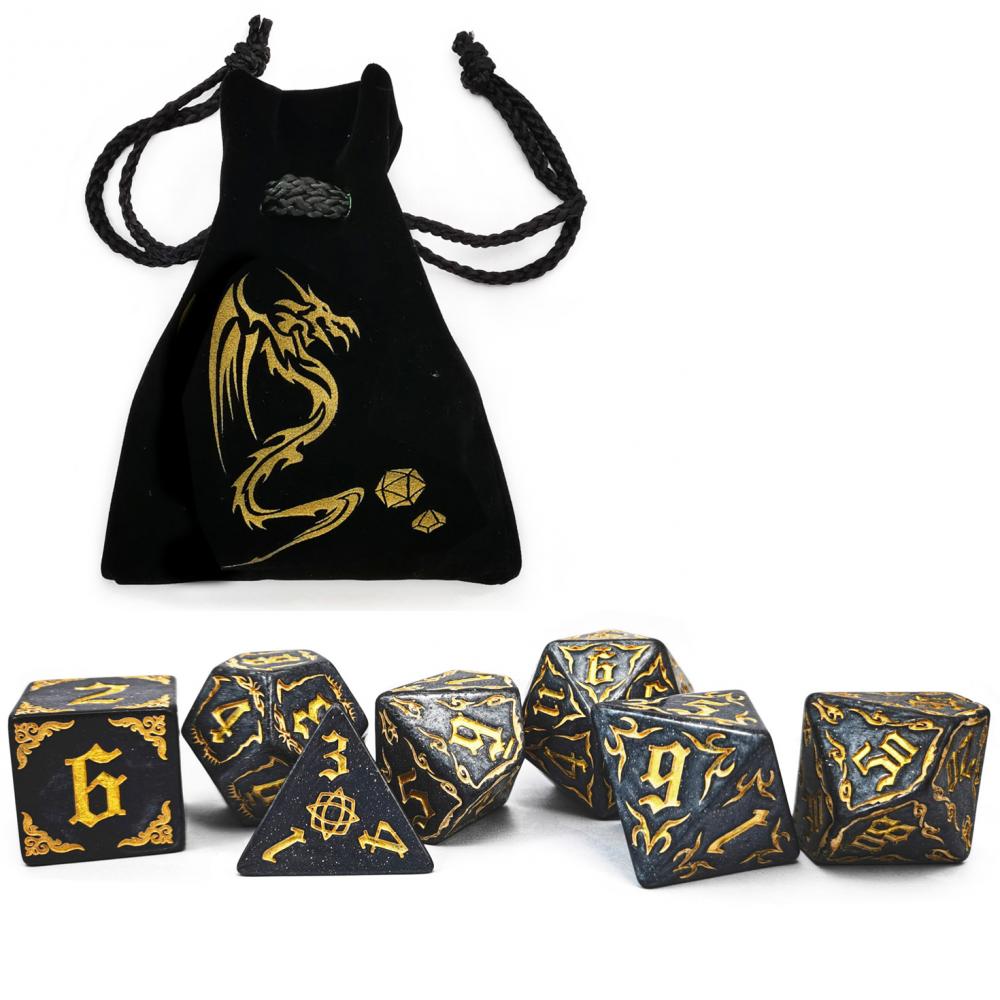Giant Carved Role Playing Games Stone Dice Set 2