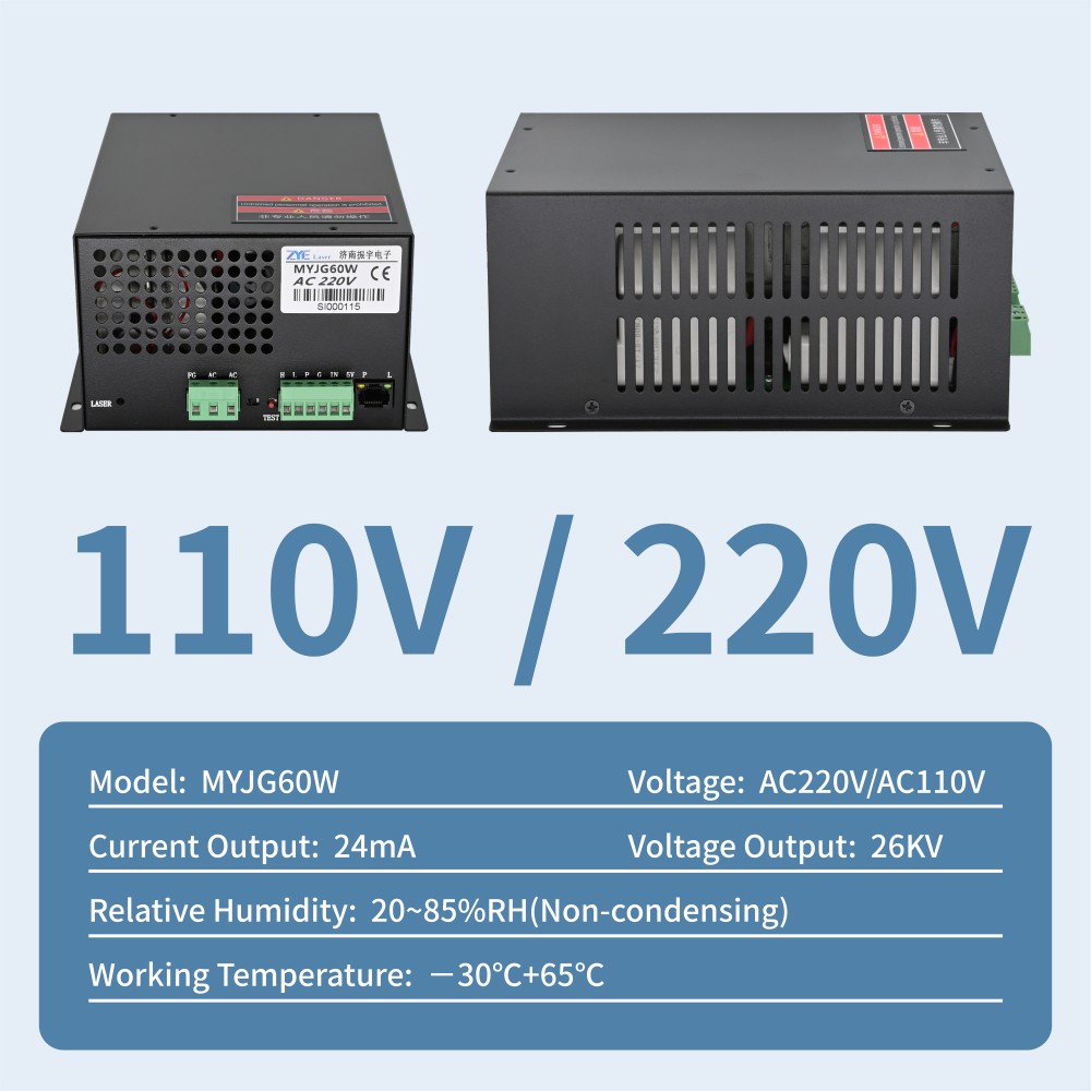 ZYE Laser MYJG60W CO2 Laser Power Supply