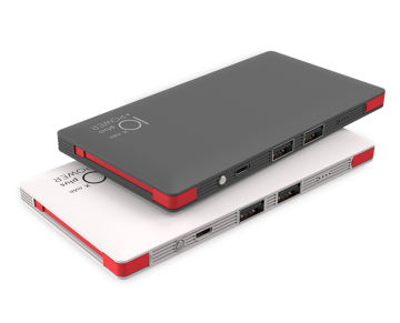 Ultra thin card power bank 8000mAh with cable and adaptor