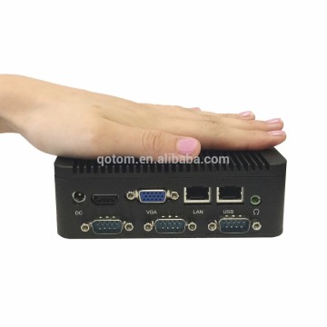 Dual Lan 4 Serial ports mini pc Qotom-Q180P dual core J1800 processor aluminum fanless mini pc win 7/win8/win 10/Linux HTPC