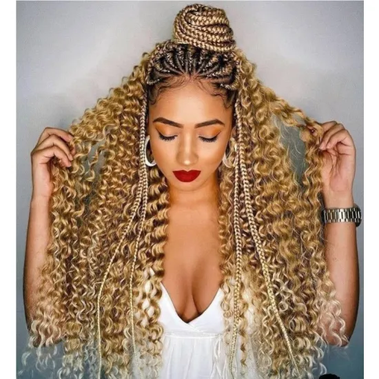 100g 24 Inch 100% Kanekalon Fiber Crochet Hair Water Wave Passion Deep Twist Ombre Braiding Hair