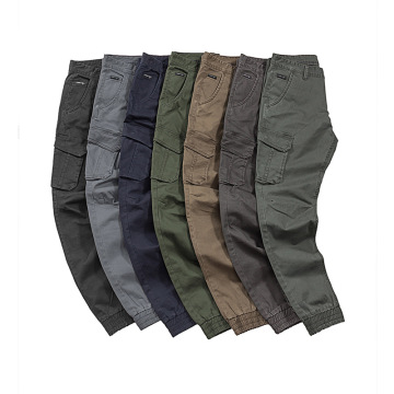 Multicolored Multi Pockets Washed Jogger Cargo Pants