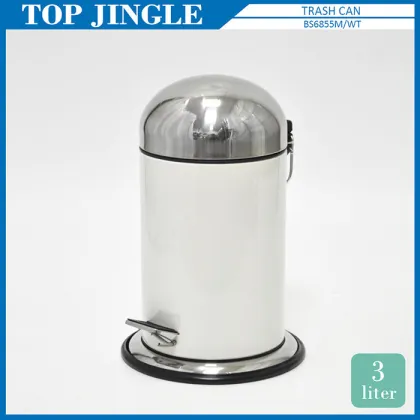 Hot Sale Green Metal Trash Bin with Pedal and Handle