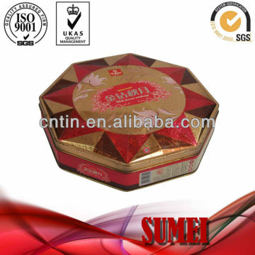 octagonal mooncake tin box