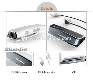 Bluedio i6 clip-on bluetooth headphone wireless bluetooth 4.1 earphone with LED display
