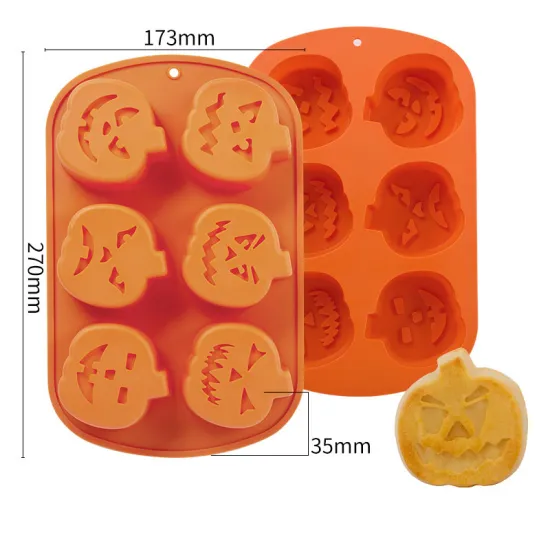 BPA-Free Silicone Baking Mould Halloween Series (Ghost, Pumpkin, Skull) for Chocolate Candy and Cakes