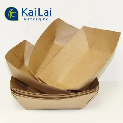 Biodegradable Kraft Paper Boat Tray for Snacks