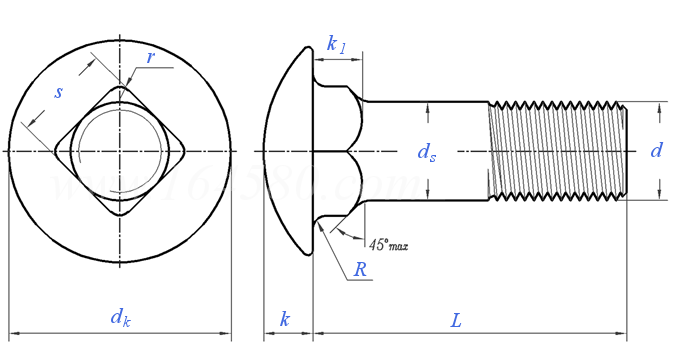 Round Head Square Neck Carriage Bolts High-Strength Steel Grade 8