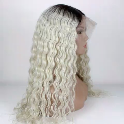 Natural Black Deep Wave Lace Front Wig