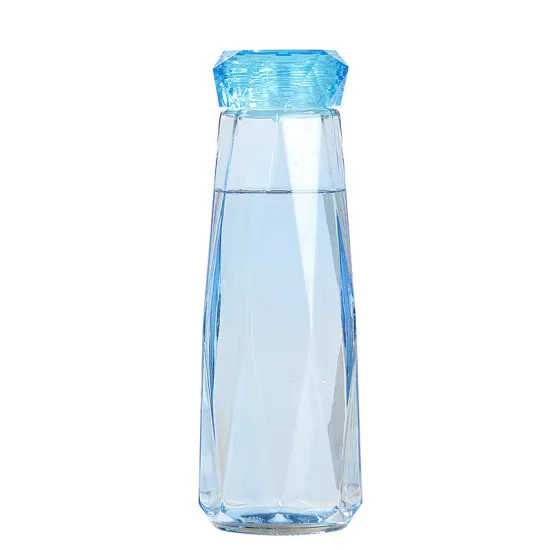 Customizable Crystal Diamond Glass Water Bottles - 300ML, BPA-Free, Sports Motivation Design for Kids' School Use