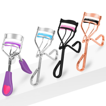 Black/Pink and Gold Bling Rhinestone Metal Eyelash Curler with Comb - Wholesale Custom Logo Applicator