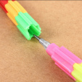 1pc Plastic Colorful Stacker Swap 8Color Section Building Block Non-sharpening Pencil Multifunction Pencil for Office Stationery