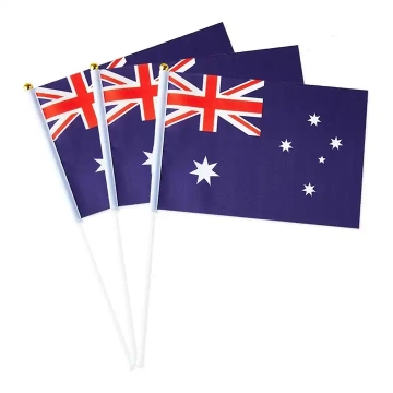 Sunshine Custom Australia Hand Hold Flags - Red Blue White Team Sport Banners