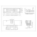 Encabezado de caja de 1.27 mm (.050 &quot;) 180 °/recto H = 5.4 mm