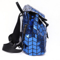 Benutzerdefinierte wasserdichte holographische luminöse geometrische Kinder Rucksack Geometrische Rucksackschule Schüler Buchbeutel Leder Laptop Schoo