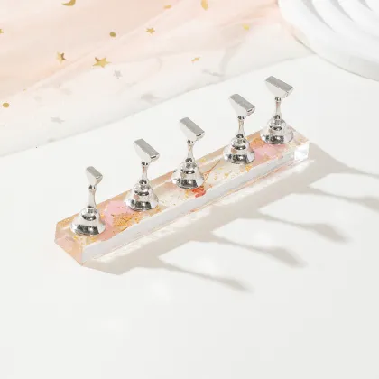 Qianya 2024 Nail Practice Holder: Laser Glitter Magnetic Nail Tips Holder