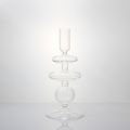 Rippenkugel verbundene Kristallkunstringe Glass Candlestick