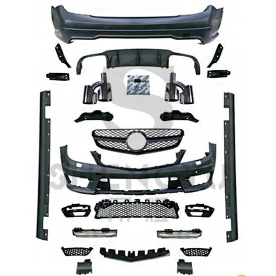 Car Accessories for Benz W204 to C63 AMG: Body Kit with Bumpers, Grille, Side Skirts, Hood, Lamps, Exhaust Pipes