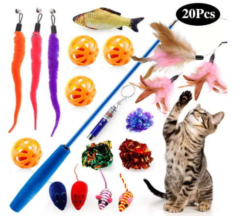 20Pcs Cats Feather Toys