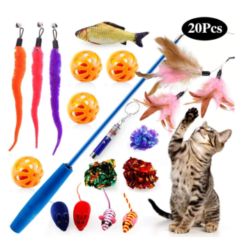 20 pcs kucing mainan bulu